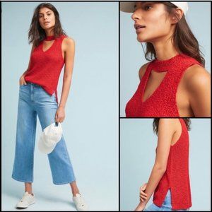 Anthropologie Moth Red Vera Sweater Tank Top